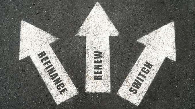 3 arrows point in different directions - will you refinance, renew, or switch mortgage