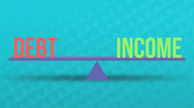 seesaw balancing debt and income