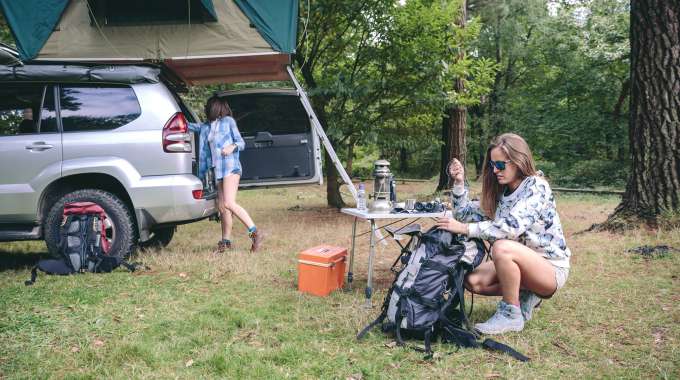 staycation ideas, including camping