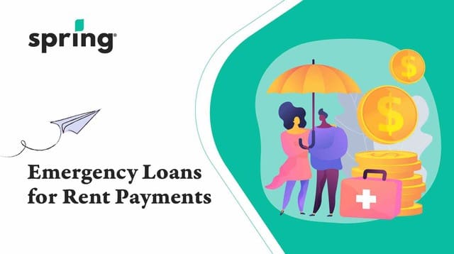 Man paying for rent with emergency loan