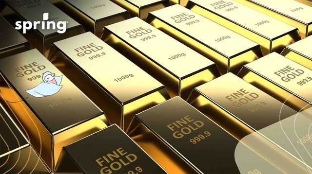 Gold bars in Canada showing investing