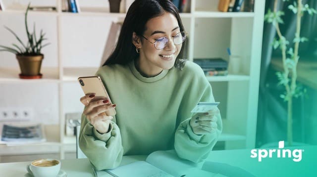 Woman happy with best bank account promo offer in Canada