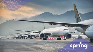 Low-cost airlines' planes lined up in Canada