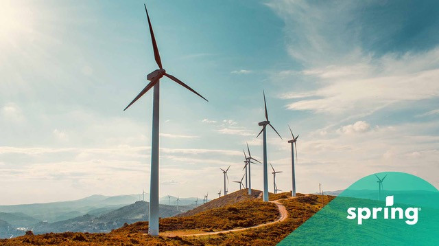 Wind farm depicting green energy stocks