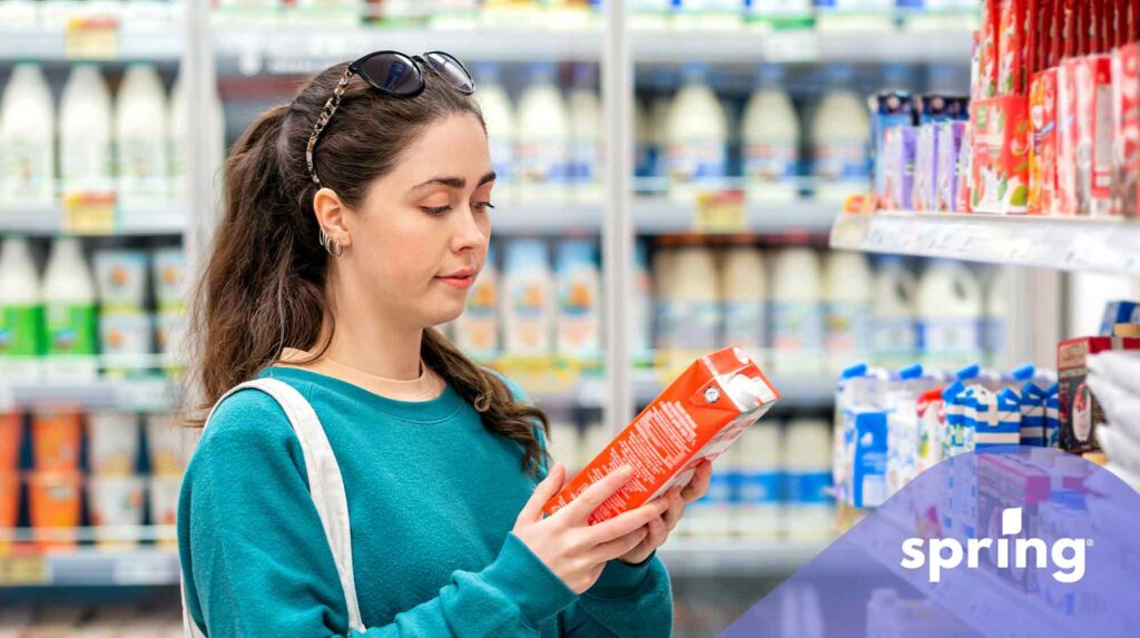 Woman shopping at grocery store
